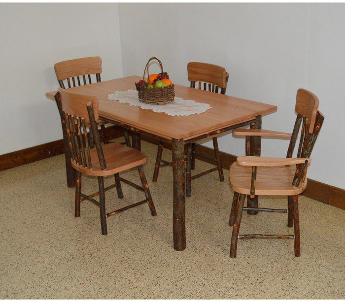 A & L Furniture Co. Hickory 5 Piece Farm Table Dining Set  - Ships FREE in 5-7 Business days - Rocking Furniture