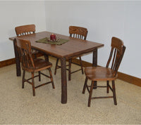 A & L Furniture Co. Hickory 5 Piece Farm Table Dining Set  - Ships FREE in 5-7 Business days - Rocking Furniture
