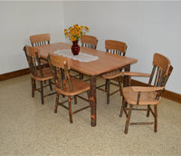 A & L Furniture Co. Hickory 7 Piece Farm Table Dining Set w/ 2 arm Chairs and 4 Dining Chairs  - Ships FREE in 5-7 Business days - Rocking Furniture