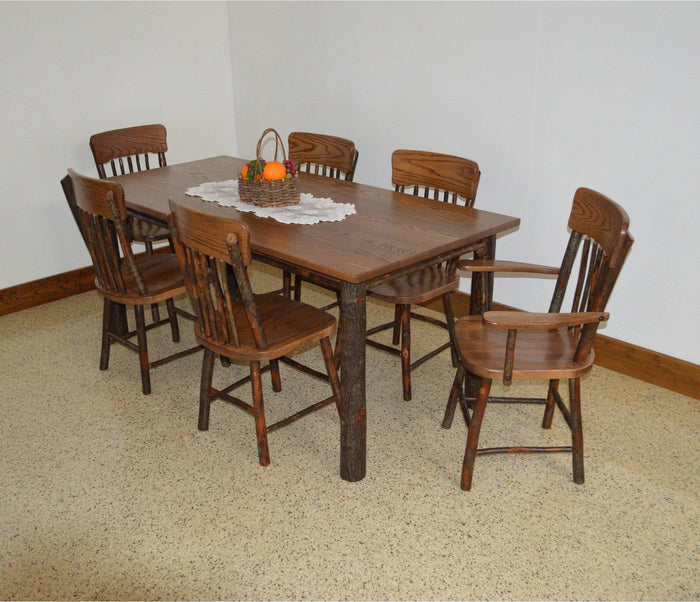 A & L Furniture Co. Hickory 7 Piece Farm Table Dining Set w/ 2 arm Chairs and 4 Dining Chairs  - Ships FREE in 5-7 Business days - Rocking Furniture