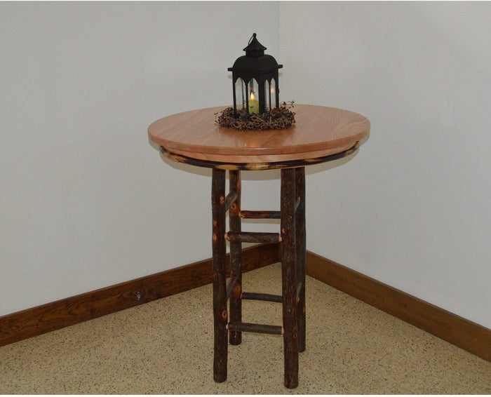A & L Furniture Co. 33" Round Hickory Bar Table  - Ships FREE in 5-7 Business days - Rocking Furniture
