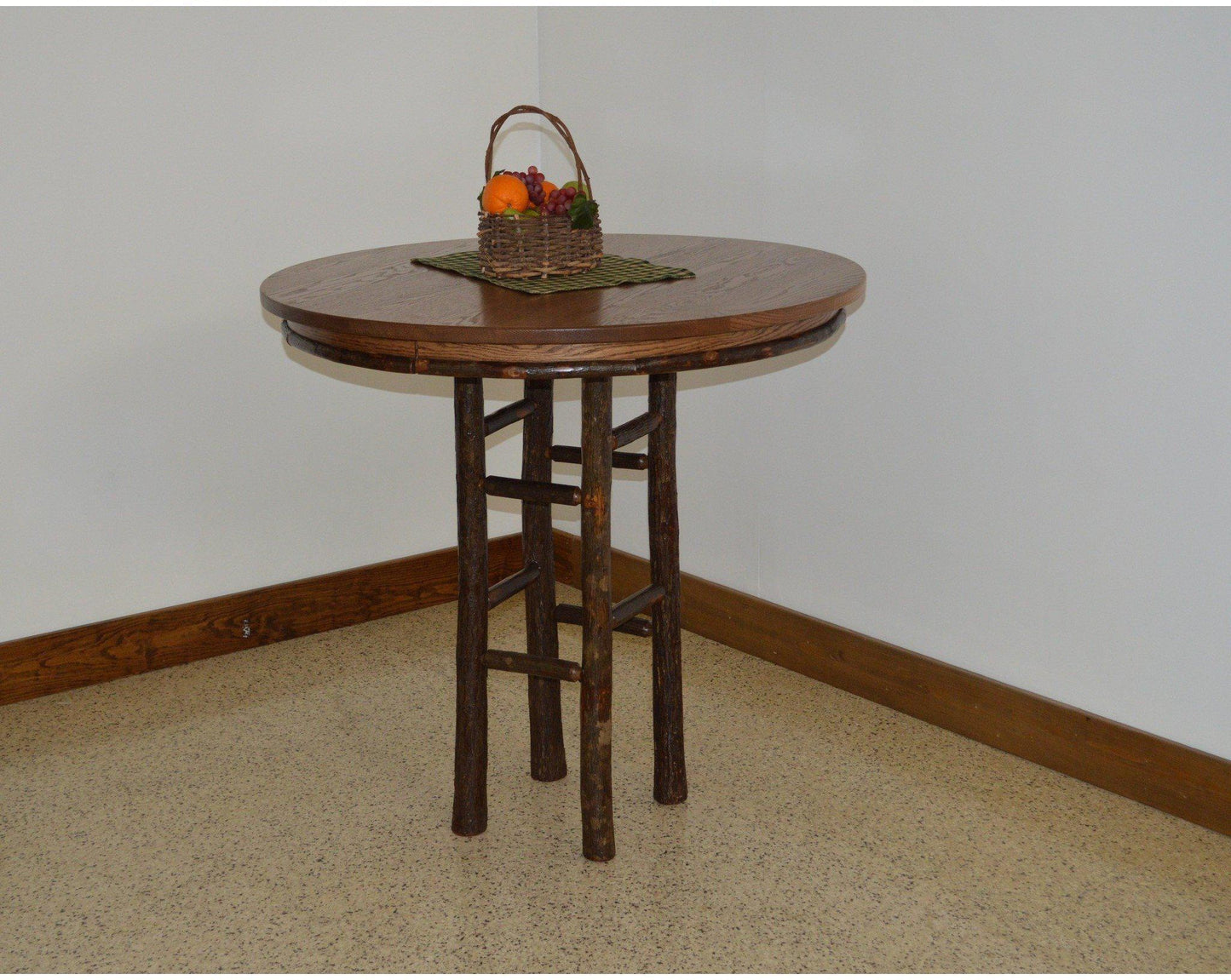 A & L Furniture Co. 42" Round Hickory Bar Table  - Ships FREE in 5-7 Business days - Rocking Furniture