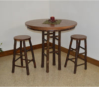 A & L Furniture Co. Hickory 42" Round Bar Table Set  - Ships FREE in 5-7 Business days - Rocking Furniture