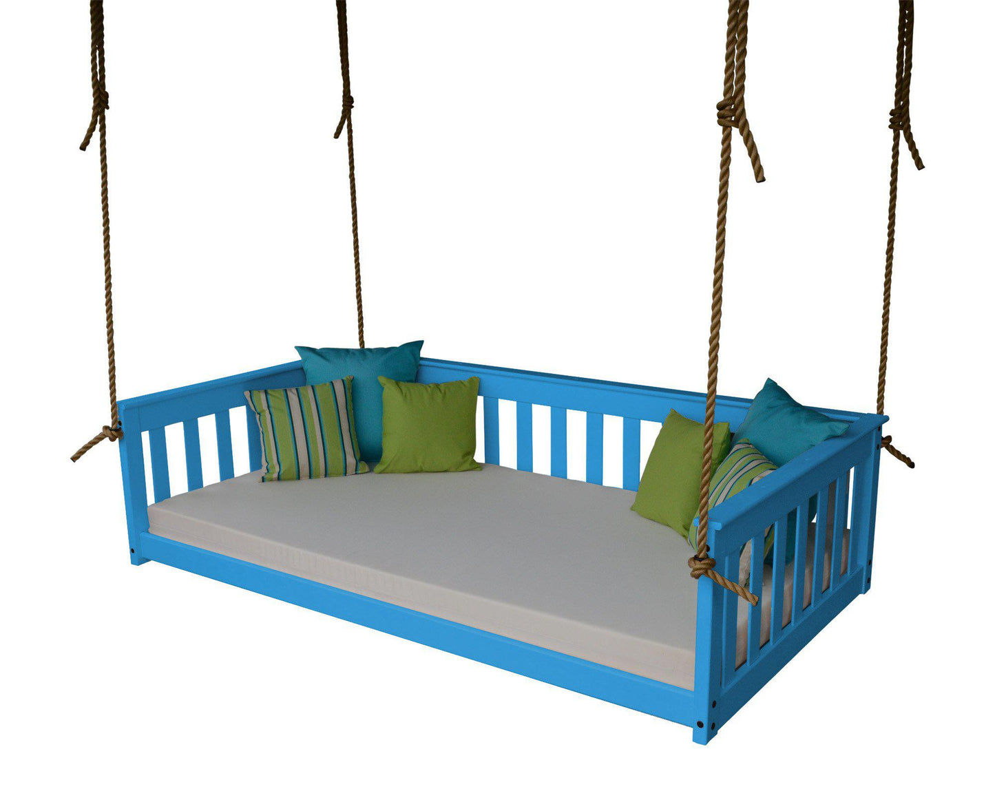 A&L Furniture Co. Amish Made Yellow Pine Twin VersaLoft  Mission Hanging Daybed with Rope - LEAD TIME TO SHIP 10 BUSINESS DAYS