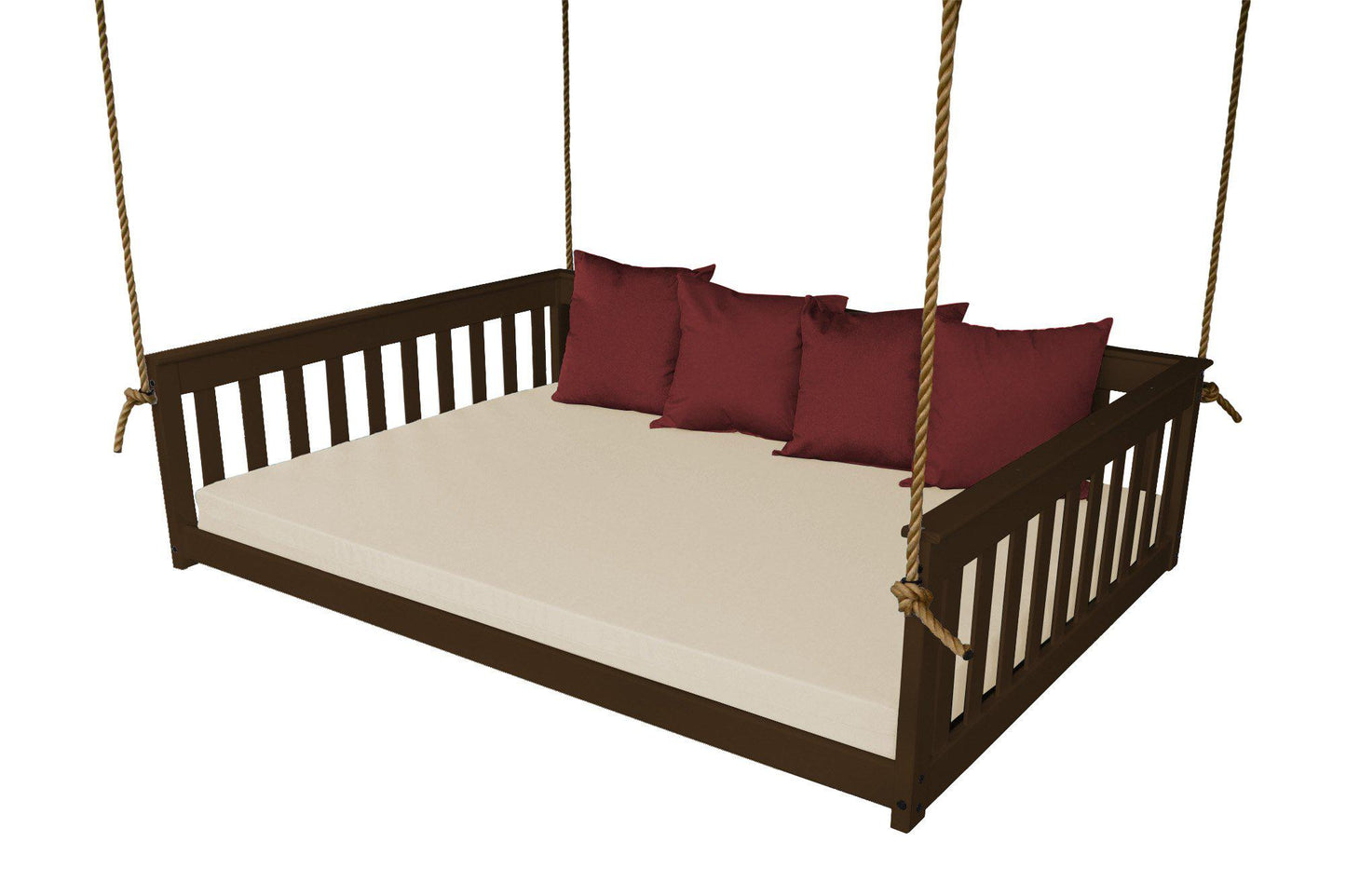 A&L Furniture Co. Amish Made Yellow Pine Twin VersaLoft  Mission Hanging Daybed with Rope - LEAD TIME TO SHIP 10 BUSINESS DAYS