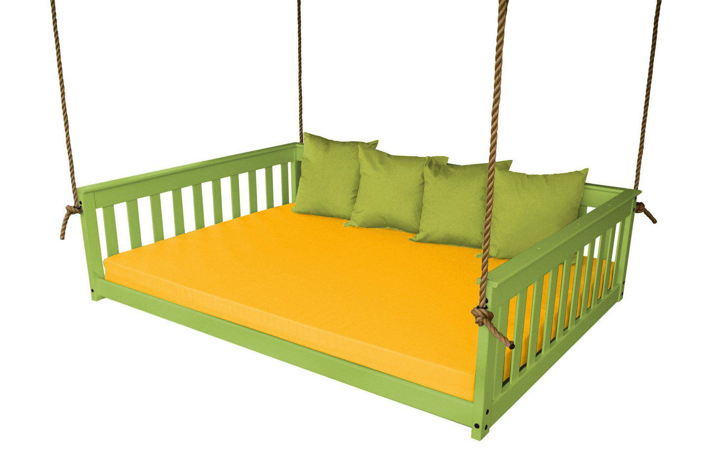 A&L Furniture Co. Amish Made Yellow Pine Twin VersaLoft  Mission Hanging Daybed with Rope - LEAD TIME TO SHIP 10 BUSINESS DAYS