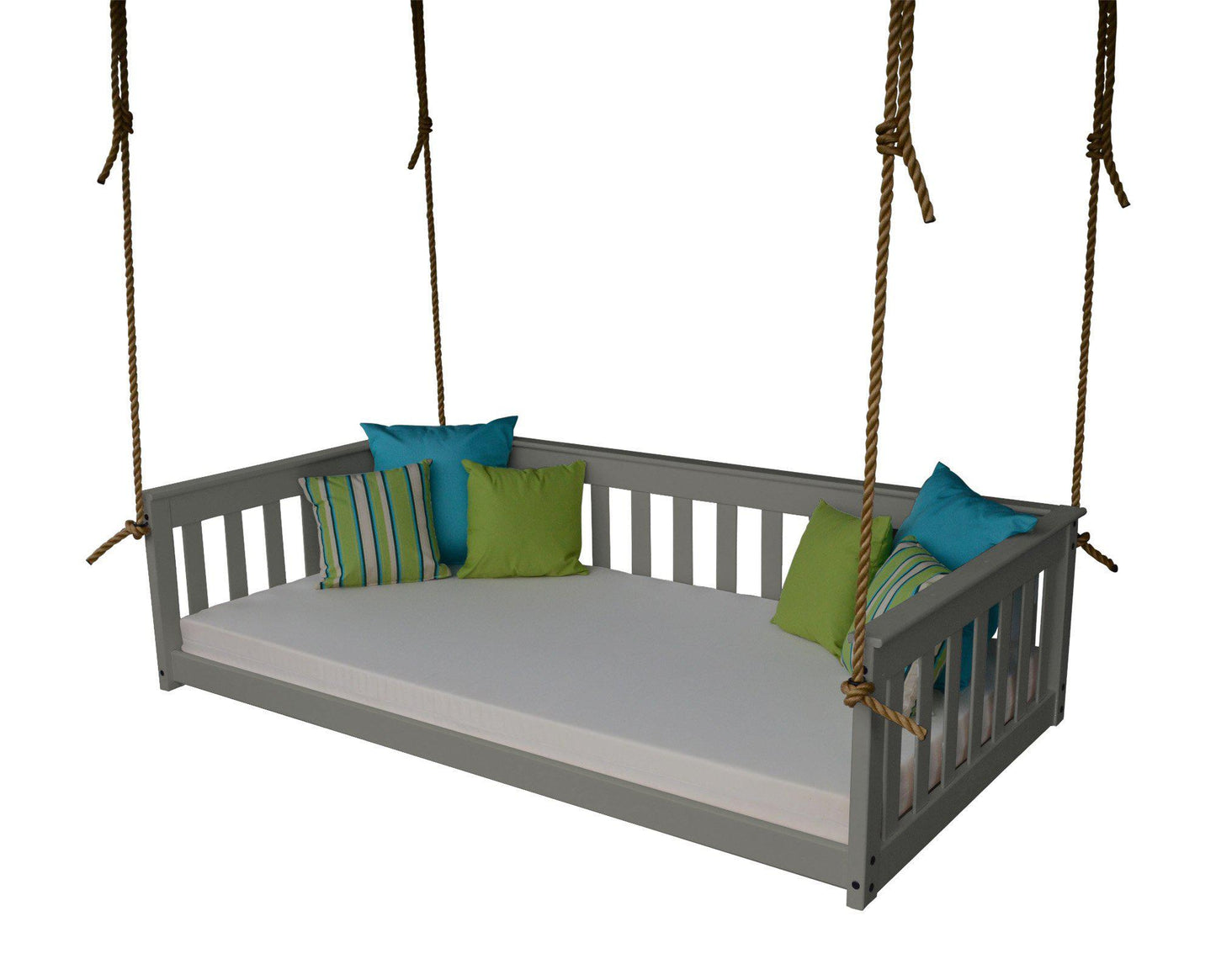 A&L Furniture Co. Amish Made Yellow Pine Twin VersaLoft  Mission Hanging Daybed with Rope - LEAD TIME TO SHIP 10 BUSINESS DAYS