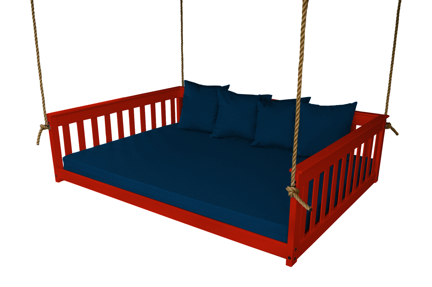 A&L Furniture Co. Amish Made Yellow Pine Twin VersaLoft  Mission Hanging Daybed with Rope - LEAD TIME TO SHIP 10 BUSINESS DAYS
