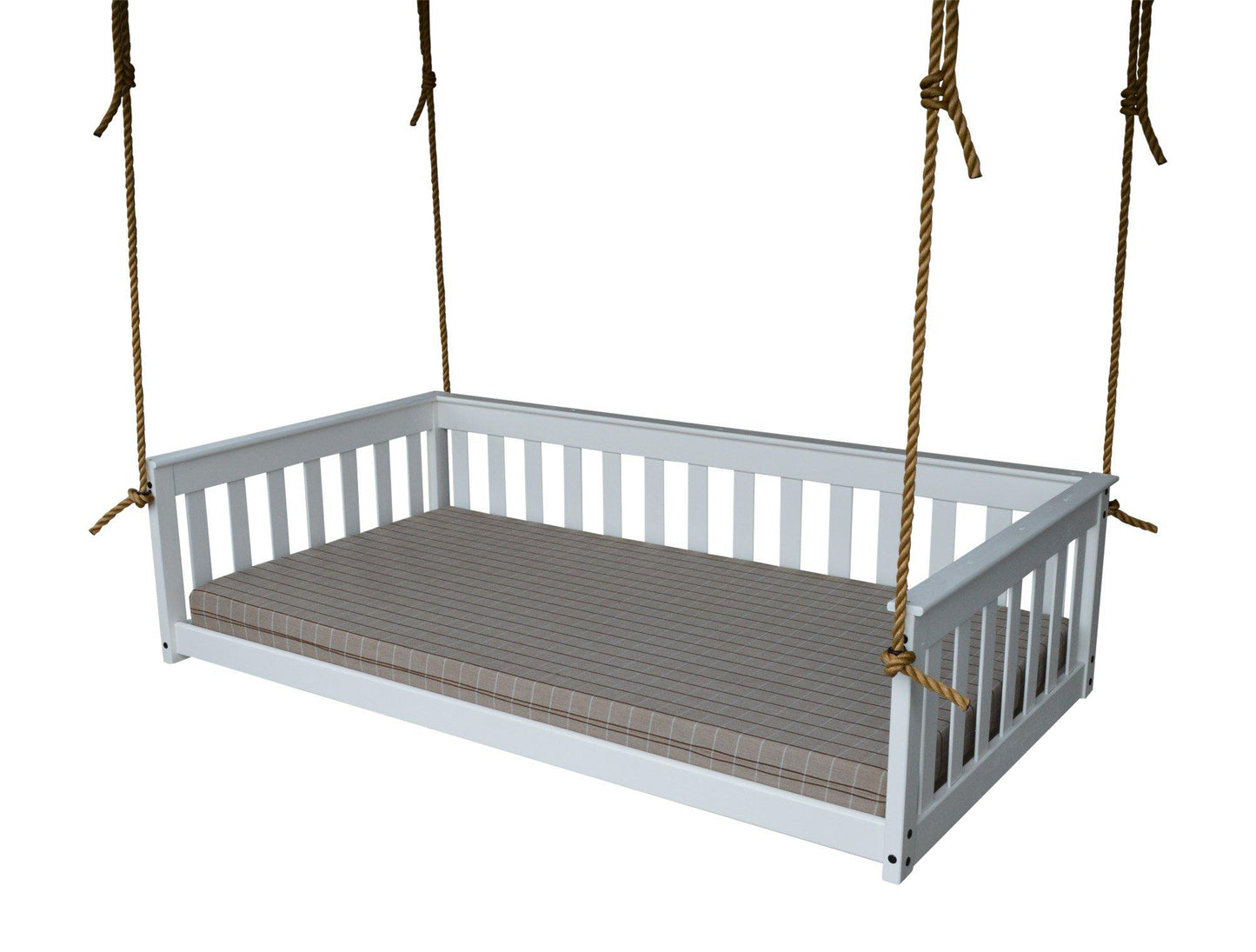 A&L Furniture Co. Amish Made Yellow Pine Twin VersaLoft  Mission Hanging Daybed with Rope - LEAD TIME TO SHIP 10 BUSINESS DAYS