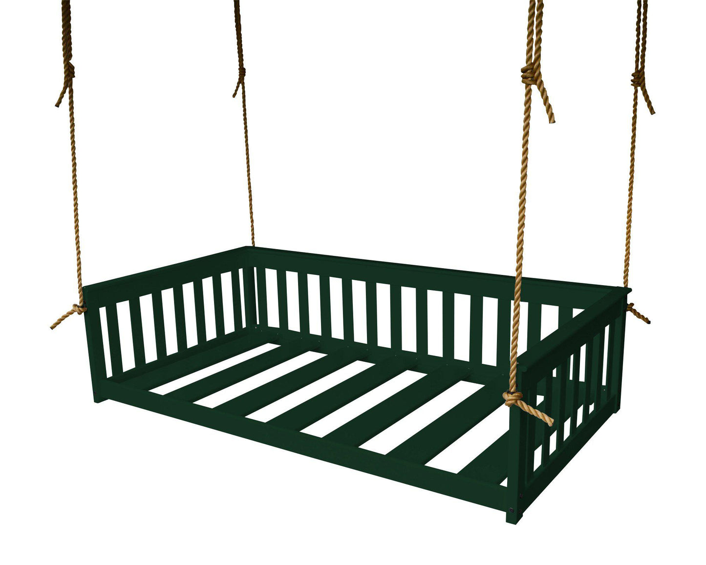 A&L Furniture Co. Amish Made Yellow Pine Twin VersaLoft  Mission Hanging Daybed with Rope - LEAD TIME TO SHIP 10 BUSINESS DAYS