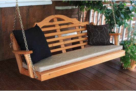 A & L FURNITURE CO. Western Red Cedar 6' Marlboro Swing  - Ships FREE in 5-7 Business days - Rocking Furniture