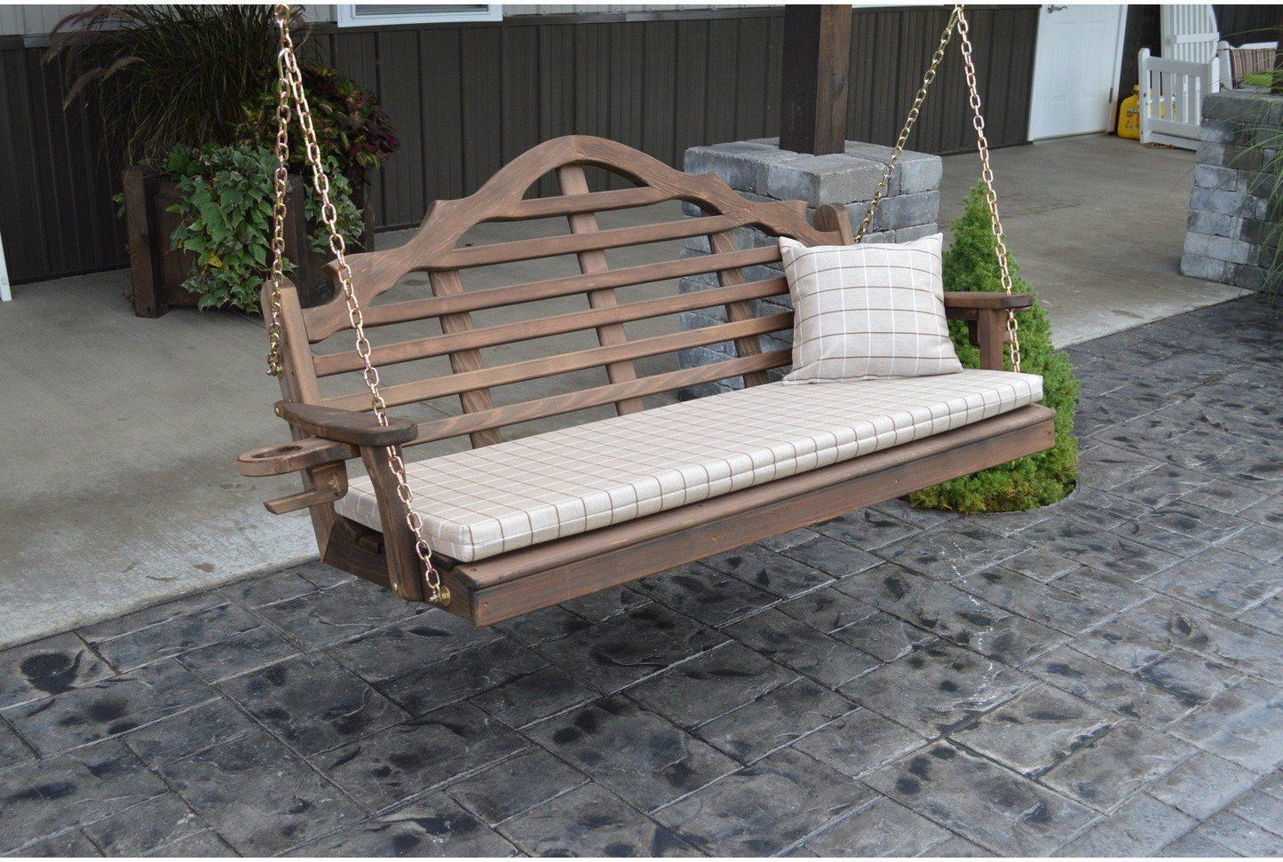 A & L FURNITURE CO. Western Red Cedar 6' Marlboro Swing  - Ships FREE in 5-7 Business days - Rocking Furniture