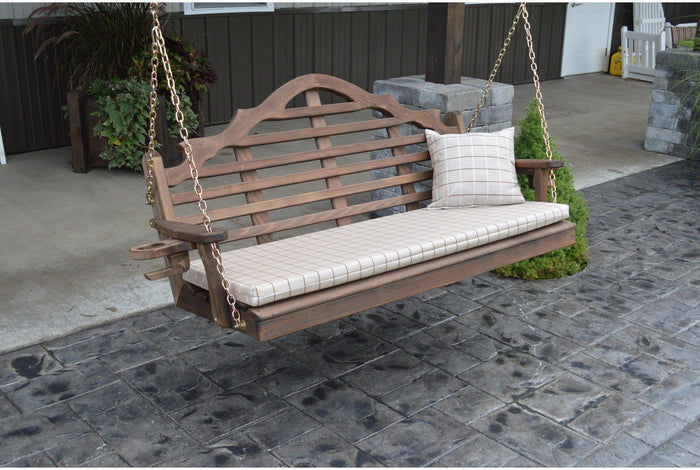 A & L FURNITURE CO. Western Red Cedar 6' Marlboro Swing  - Ships FREE in 5-7 Business days - Rocking Furniture