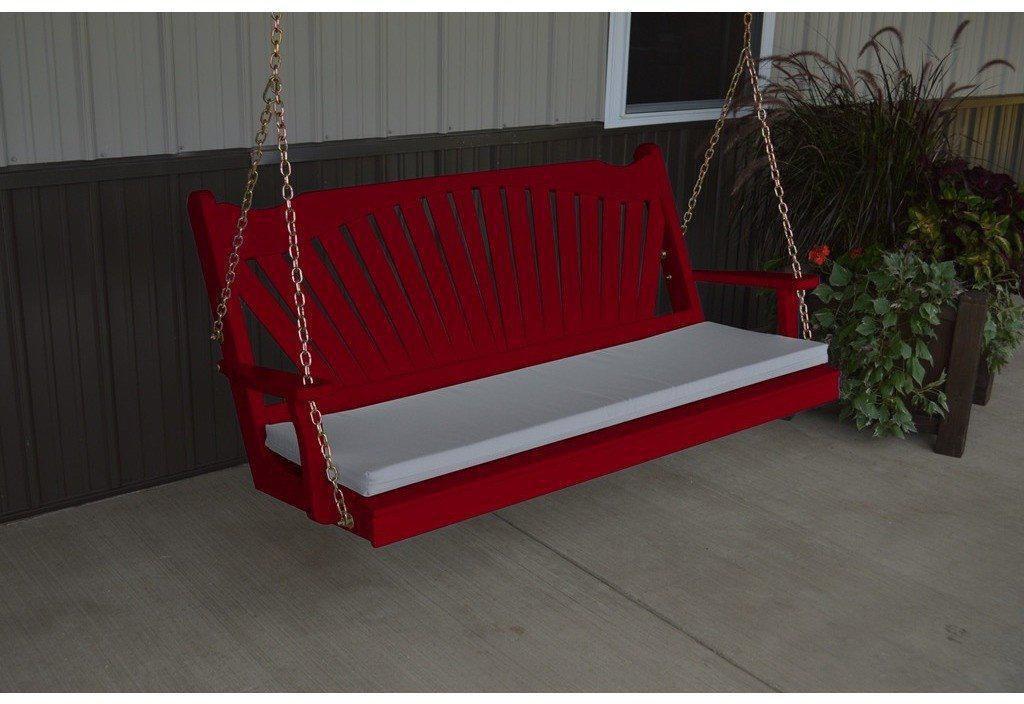 A & L Furniture Co. Yellow Pine 4' Fanback Swing  - Ships FREE in 5-7 Business days - Rocking Furniture
