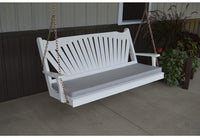 A & L Furniture Co. Yellow Pine 4' Fanback Swing  - Ships FREE in 5-7 Business days - Rocking Furniture