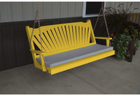 A & L Furniture Co. Yellow Pine 4' Fanback Swing  - Ships FREE in 5-7 Business days - Rocking Furniture