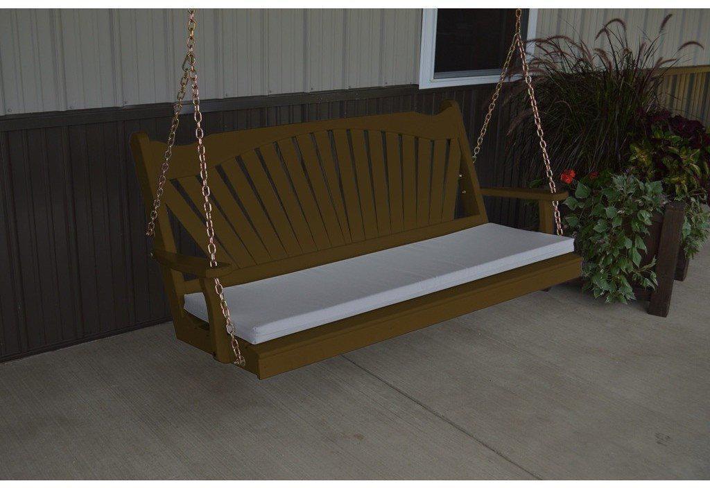 A & L Furniture Co. Yellow Pine 4' Fanback Swing  - Ships FREE in 5-7 Business days - Rocking Furniture