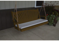 A & L Furniture Co. Yellow Pine 4' Fanback Swing  - Ships FREE in 5-7 Business days - Rocking Furniture