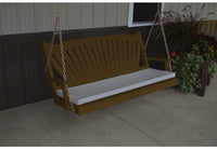 A & L Furniture Co. Yellow Pine 5' Fanback Swing  - Ships FREE in 5-7 Business days - Rocking Furniture