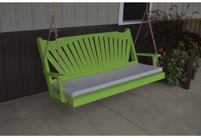 A & L Furniture Co. Yellow Pine 4' Fanback Swing  - Ships FREE in 5-7 Business days - Rocking Furniture