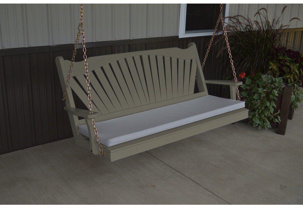 A & L Furniture Co. Yellow Pine 5' Fanback Swing  - Ships FREE in 5-7 Business days - Rocking Furniture