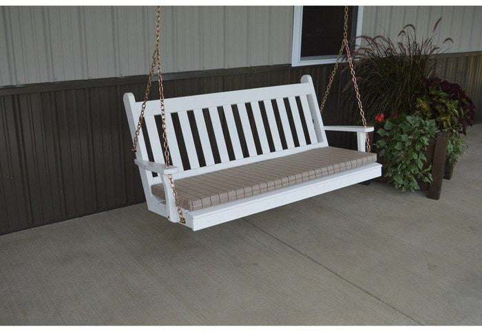 A & L Furniture Co. Yellow Pine 4' Traditional English Swing  - Ships FREE in 5-7 Business days - Rocking Furniture