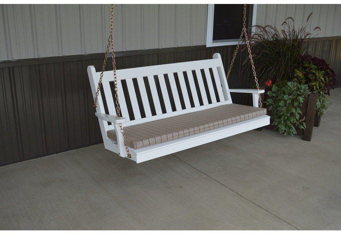 A & L Furniture Co. Yellow Pine 6' Traditional English Swing  - Ships FREE in 5-7 Business days - Rocking Furniture