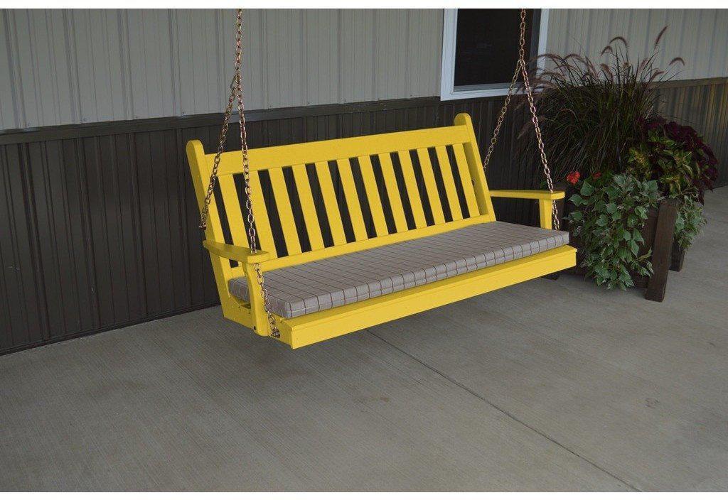 A & L Furniture Co. Yellow Pine 5' Traditional English Swing  - Ships FREE in 5-7 Business days - Rocking Furniture