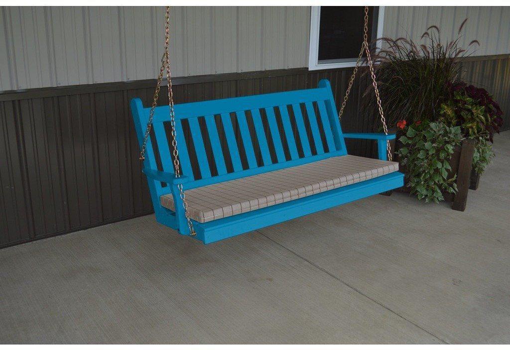 A & L Furniture Co. Yellow Pine 6' Traditional English Swing  - Ships FREE in 5-7 Business days - Rocking Furniture