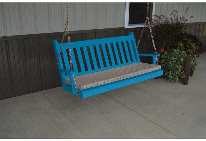 A & L Furniture Co. Yellow Pine 6' Traditional English Swing  - Ships FREE in 5-7 Business days - Rocking Furniture