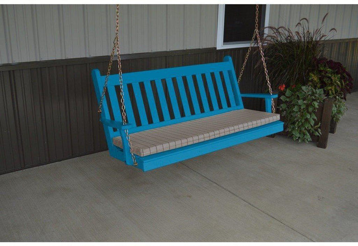 A & L Furniture Co. Yellow Pine 5' Traditional English Swing  - Ships FREE in 5-7 Business days - Rocking Furniture