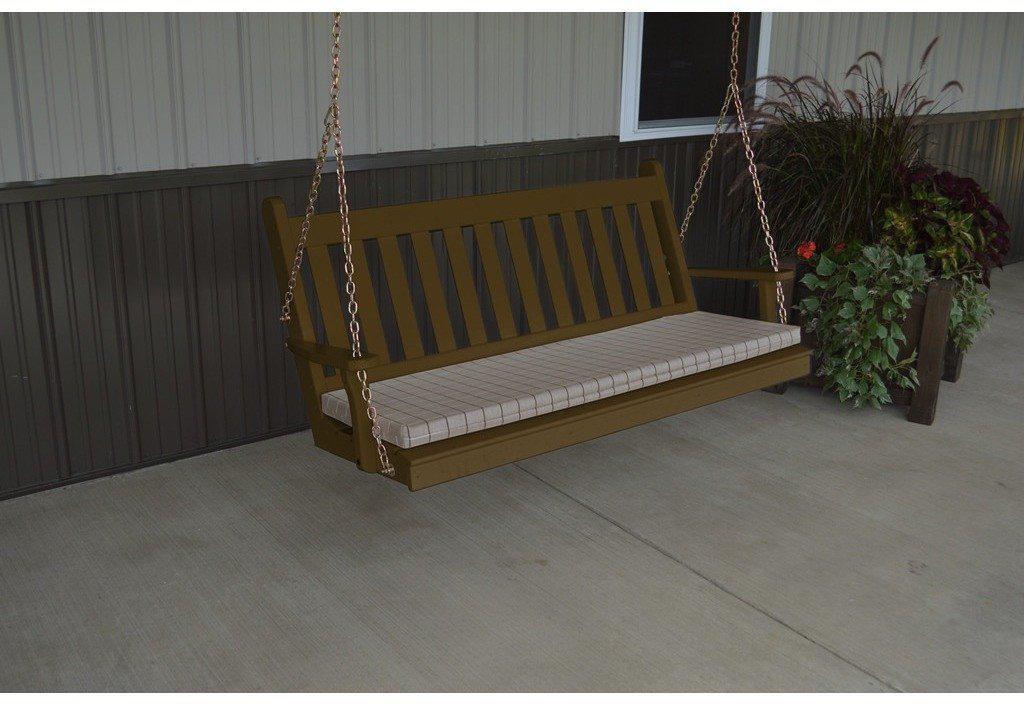 A & L Furniture Co. Yellow Pine 6' Traditional English Swing  - Ships FREE in 5-7 Business days - Rocking Furniture