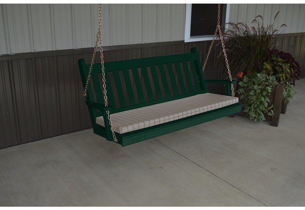 A & L Furniture Co. Yellow Pine 5' Traditional English Swing  - Ships FREE in 5-7 Business days - Rocking Furniture