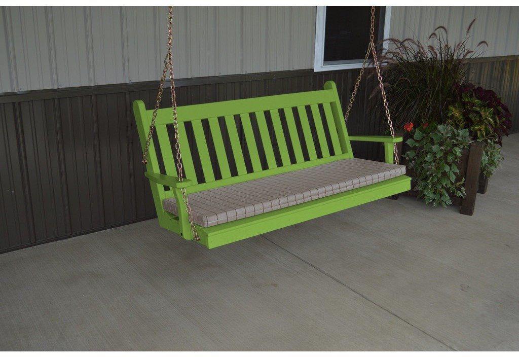 A & L Furniture Co. Yellow Pine 6' Traditional English Swing  - Ships FREE in 5-7 Business days - Rocking Furniture