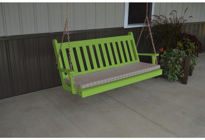 A & L Furniture Co. Yellow Pine 5' Traditional English Swing  - Ships FREE in 5-7 Business days - Rocking Furniture