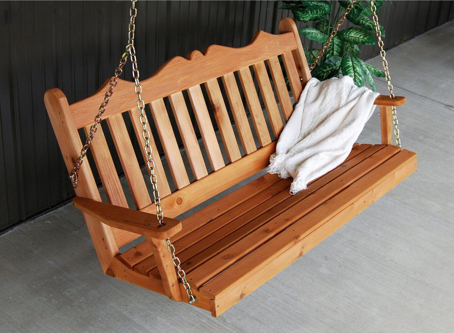 A & L FURNITURE CO. Western Red Cedar 5' Royal English Garden Swing  - Ships FREE in 5-7 Business days - Rocking Furniture