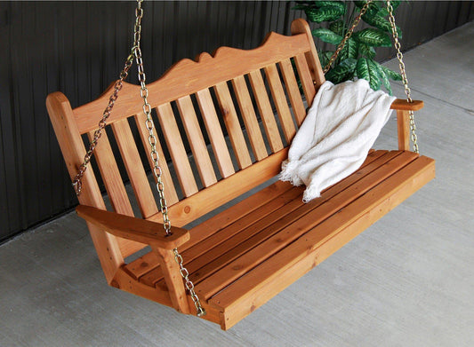 A & L FURNITURE CO. Western Red Cedar 6' Royal English Garden Swing  - Ships FREE in 5-7 Business days - Rocking Furniture