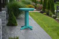A&L Furniture Recycled Plastic 33" Round Bar Table - Aruba Blue