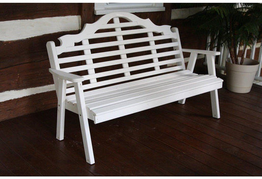 A & L Furniture Co. Yellow Pine 4' Marlboro Garden Bench  - Ships FREE in 5-7 Business days - Rocking Furniture