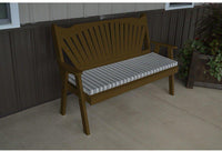 A & L Furniture Co. Yellow Pine 4' Fanback Garden Bench  - Ships FREE in 5-7 Business days - Rocking Furniture