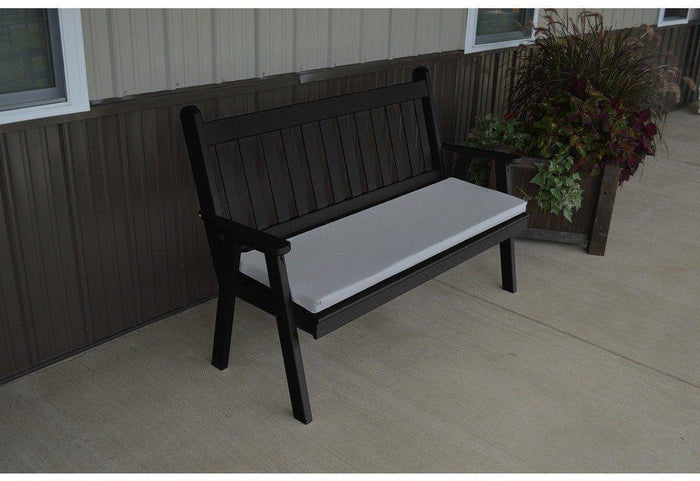 A & L Furniture Co. Yellow Pine 4' Traditional English Garden Bench  - Ships FREE in 5-7 Business days - Rocking Furniture