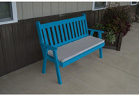 A & L Furniture Co. Yellow Pine 4' Traditional English Garden Bench  - Ships FREE in 5-7 Business days - Rocking Furniture