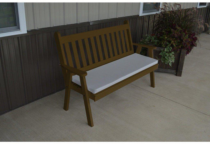 A & L Furniture Co. Yellow Pine 4' Traditional English Garden Bench  - Ships FREE in 5-7 Business days - Rocking Furniture