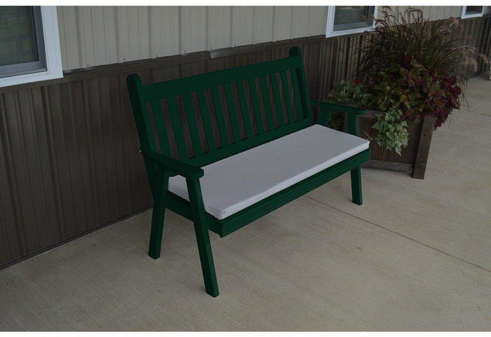A & L Furniture Co. Yellow Pine 4' Traditional English Garden Bench  - Ships FREE in 5-7 Business days - Rocking Furniture