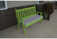 A & L Furniture Co. Yellow Pine 6' Traditional English Garden Bench  - Ships FREE in 5-7 Business days - Rocking Furniture