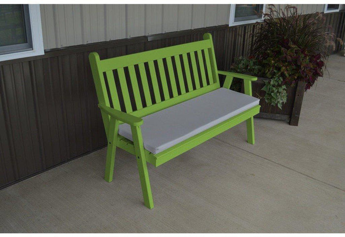 A & L Furniture Co. Yellow Pine 4' Traditional English Garden Bench  - Ships FREE in 5-7 Business days - Rocking Furniture