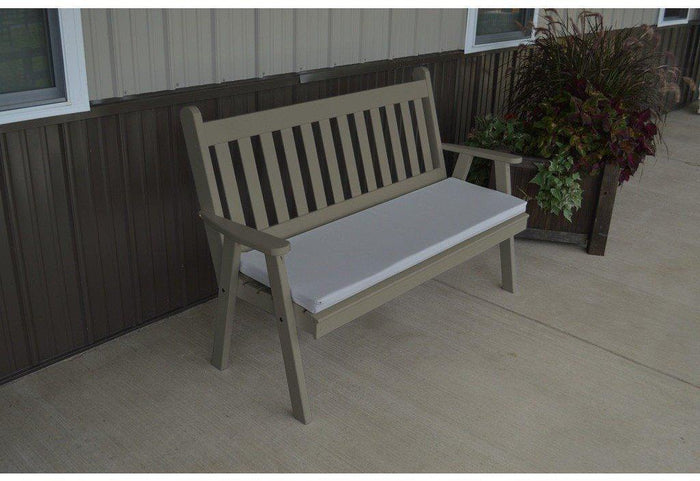 A & L Furniture Co. Yellow Pine 4' Traditional English Garden Bench  - Ships FREE in 5-7 Business days - Rocking Furniture