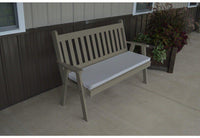 A & L Furniture Co. Yellow Pine 6' Traditional English Garden Bench  - Ships FREE in 5-7 Business days - Rocking Furniture