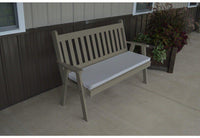 A & L Furniture Co. Yellow Pine 5' Traditional English Garden Bench  - Ships FREE in 5-7 Business days - Rocking Furniture