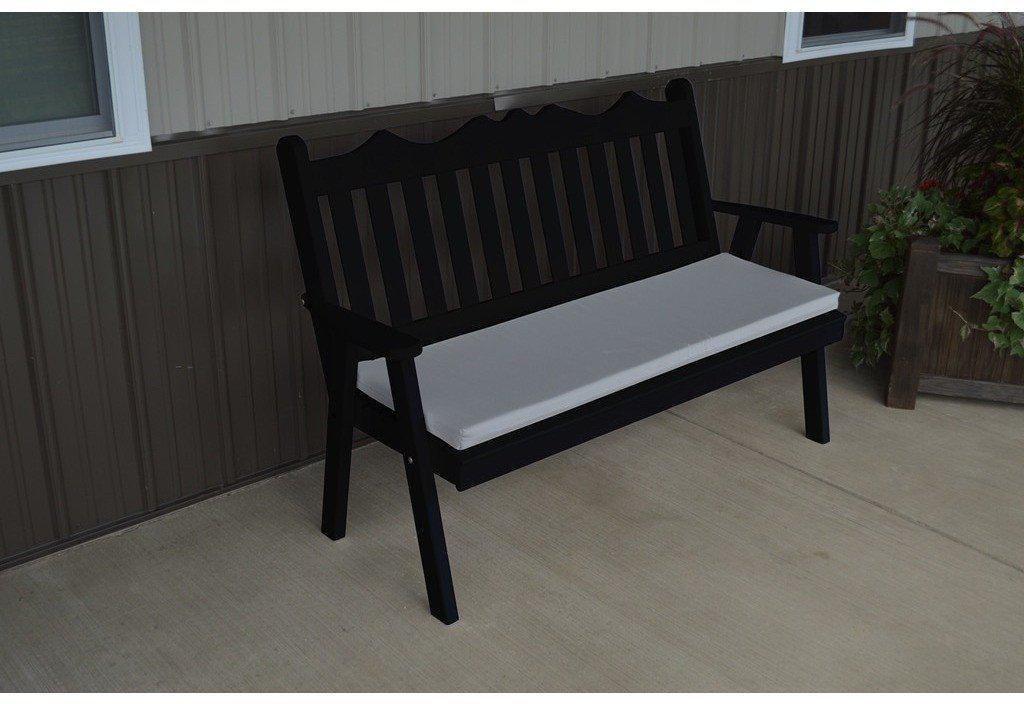 A & L Furniture Co. Yellow Pine 6' Royal English Garden Bench  - Ships FREE in 5-7 Business days - Rocking Furniture